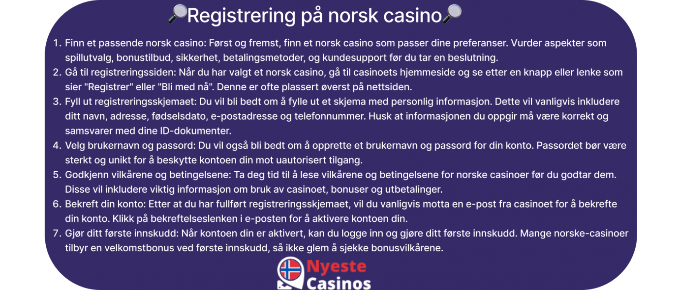 registrering på norsk casino